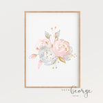 Lola & George Floral Blush - Wall Art Decor A3
