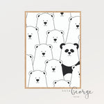 Lola & George Standout Panda - Wall Art Decor A3