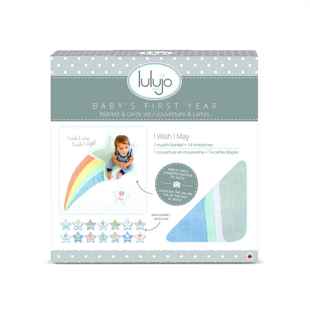 Lulujo My Baby's First Year Milestone Blanket - I Wish I May