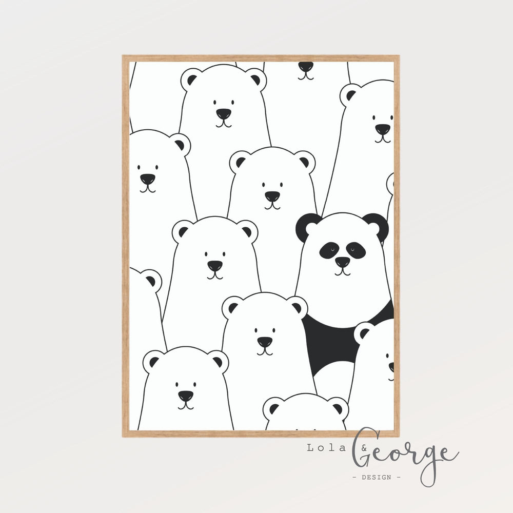 Lola & George Standout Panda - Wall Art Decor A3