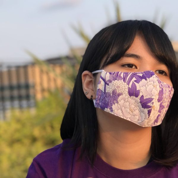 Japanese-Made Kimono Vintage Face Mask - TSUBAKI