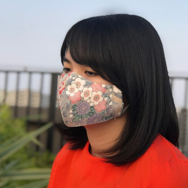 Japanese-Made Kimono Vintage Face Mask - UME NO MAI
