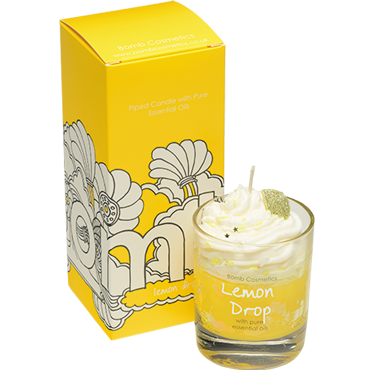 Bomb Cosmetics - Piped Glass Candles 'Lemon Drop' (Cruelty Free & Vegan)